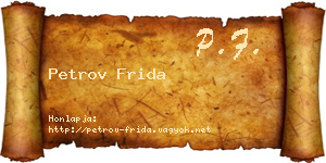 Petrov Frida névjegykártya